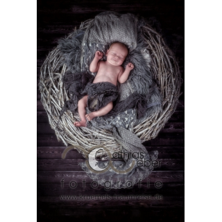 Babyfotografie Kinderfotografie Baby Neugeborenes Kranz Vintage Nest Korb