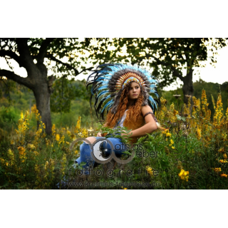 Portraitfotografie Saar Pfalz Peoplefotografie Frau Indianer Native Natur Wiese Outdoor
